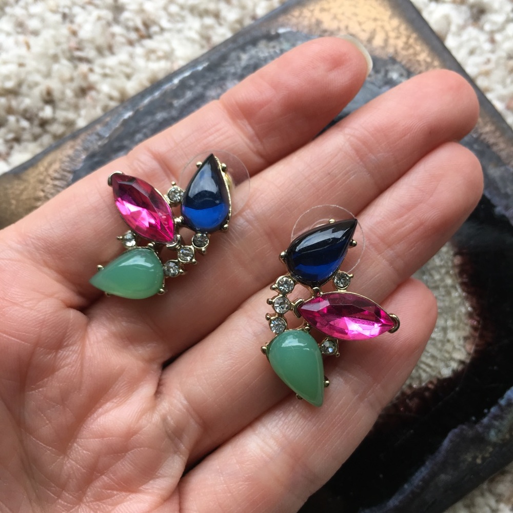 TriColor Crystal Earrings