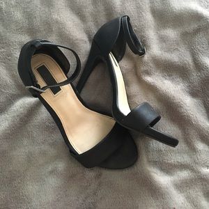 Strappy black heels