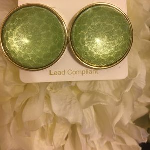 Green fashion earrings