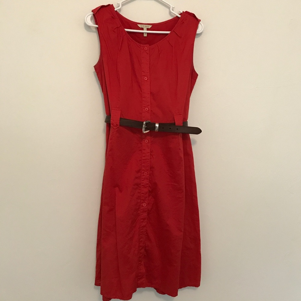 🍂Orange Old Navy cotton button up dress