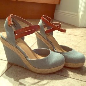 Soludo style jean wedges