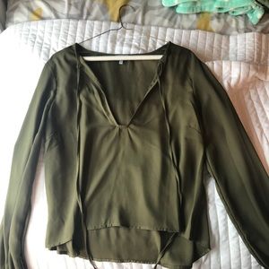 Olive green blouse from Tobi
