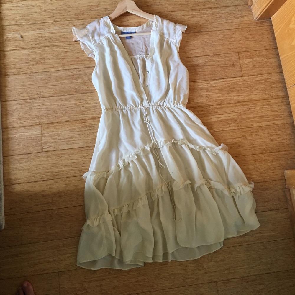 Boho chiffon dress in cream