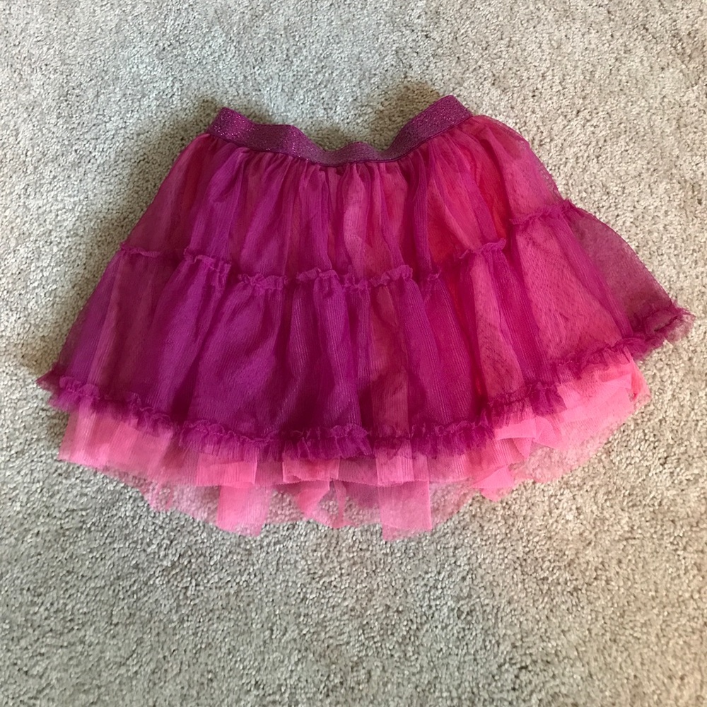 Fuschia and Light Pink Tulle Skirt, Size 6-6x