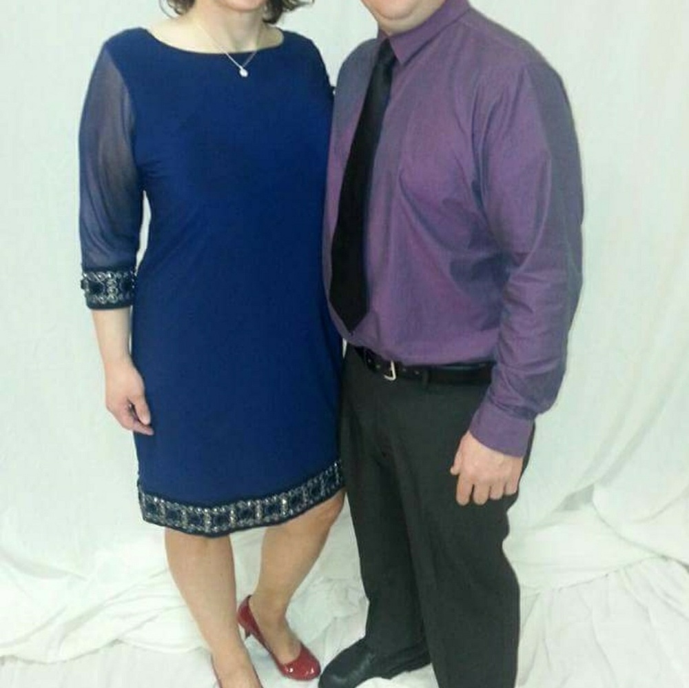 Navy dress w/gorgeous accents