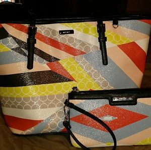 9 West shoulder bag with matching wallet/wrist