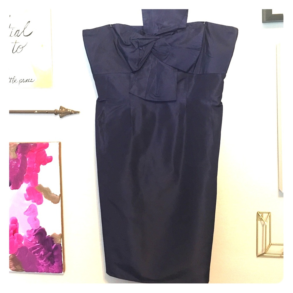 J Crew Bow Monde Taffeta Strapless Dress