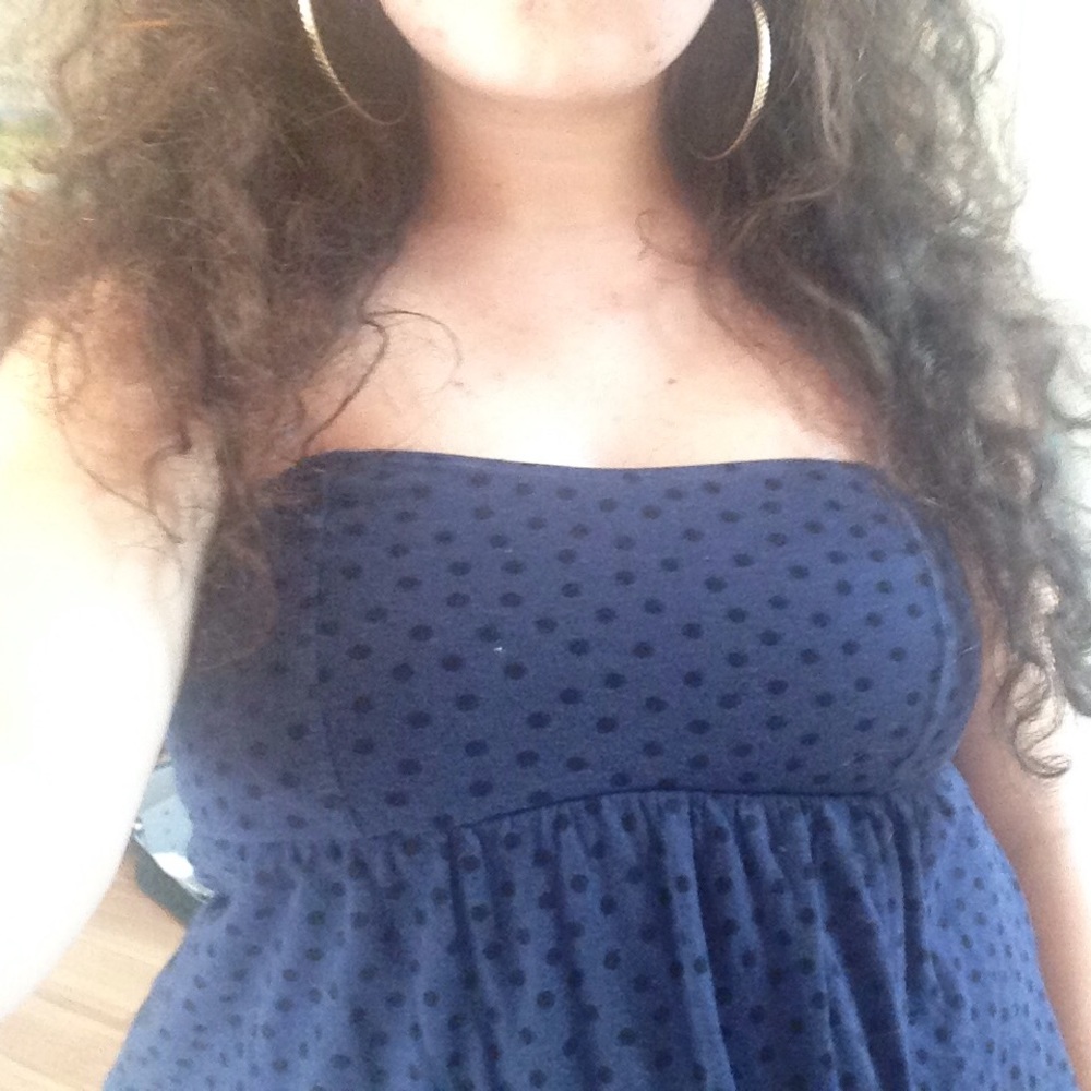 Polka dot strapless top