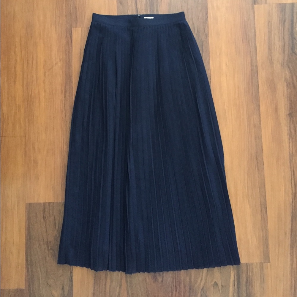 J. Crew navy pleated maxi skirt