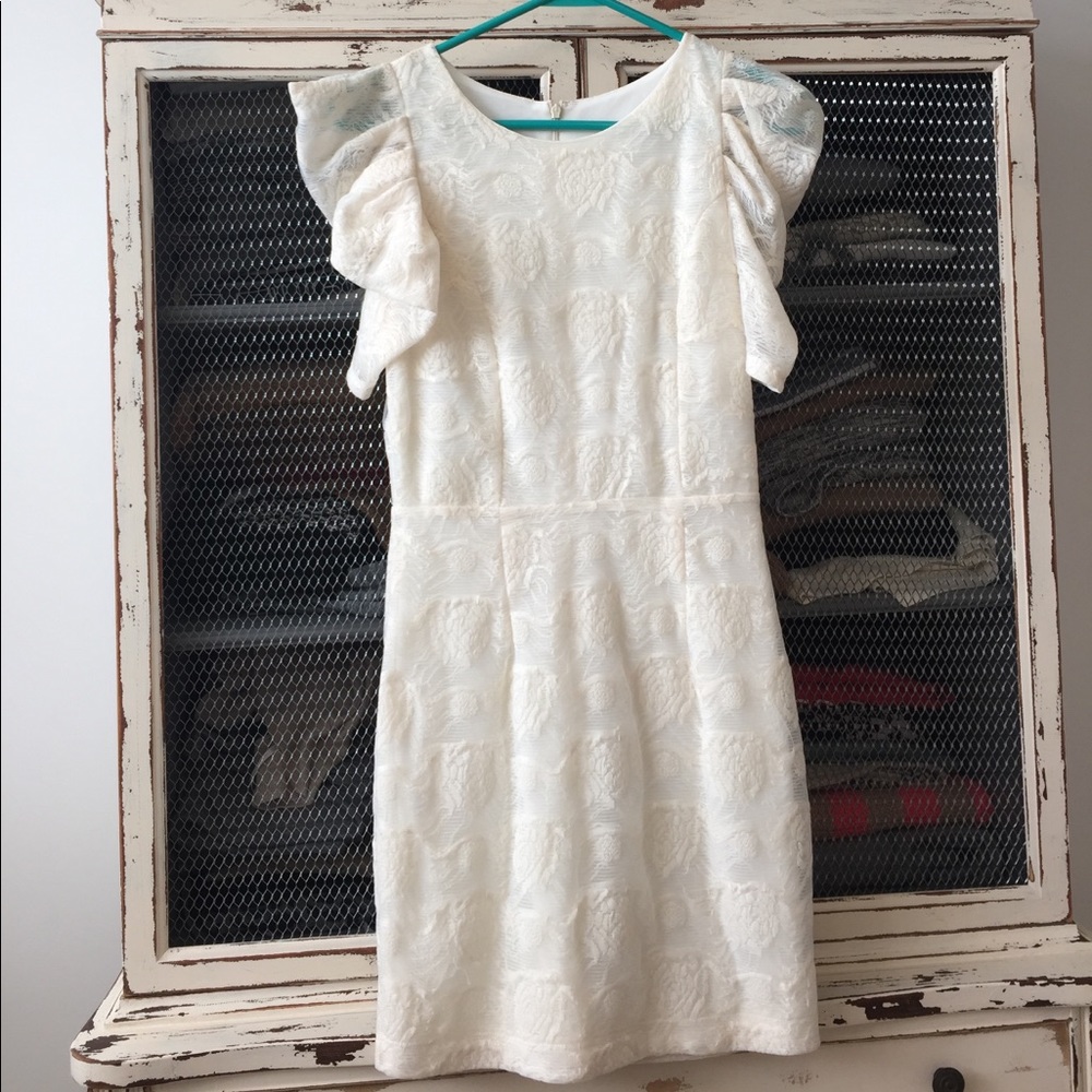 White Rose Pattern Dress