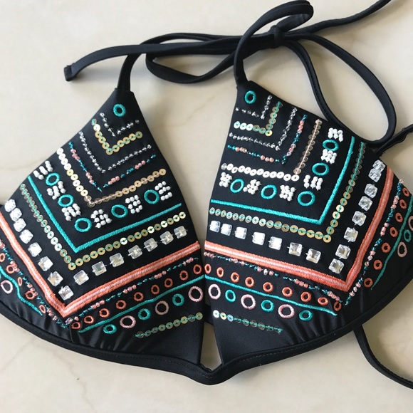 SALE‼️Candies Swim beaded push up bikini top - Picture 2 of 6
