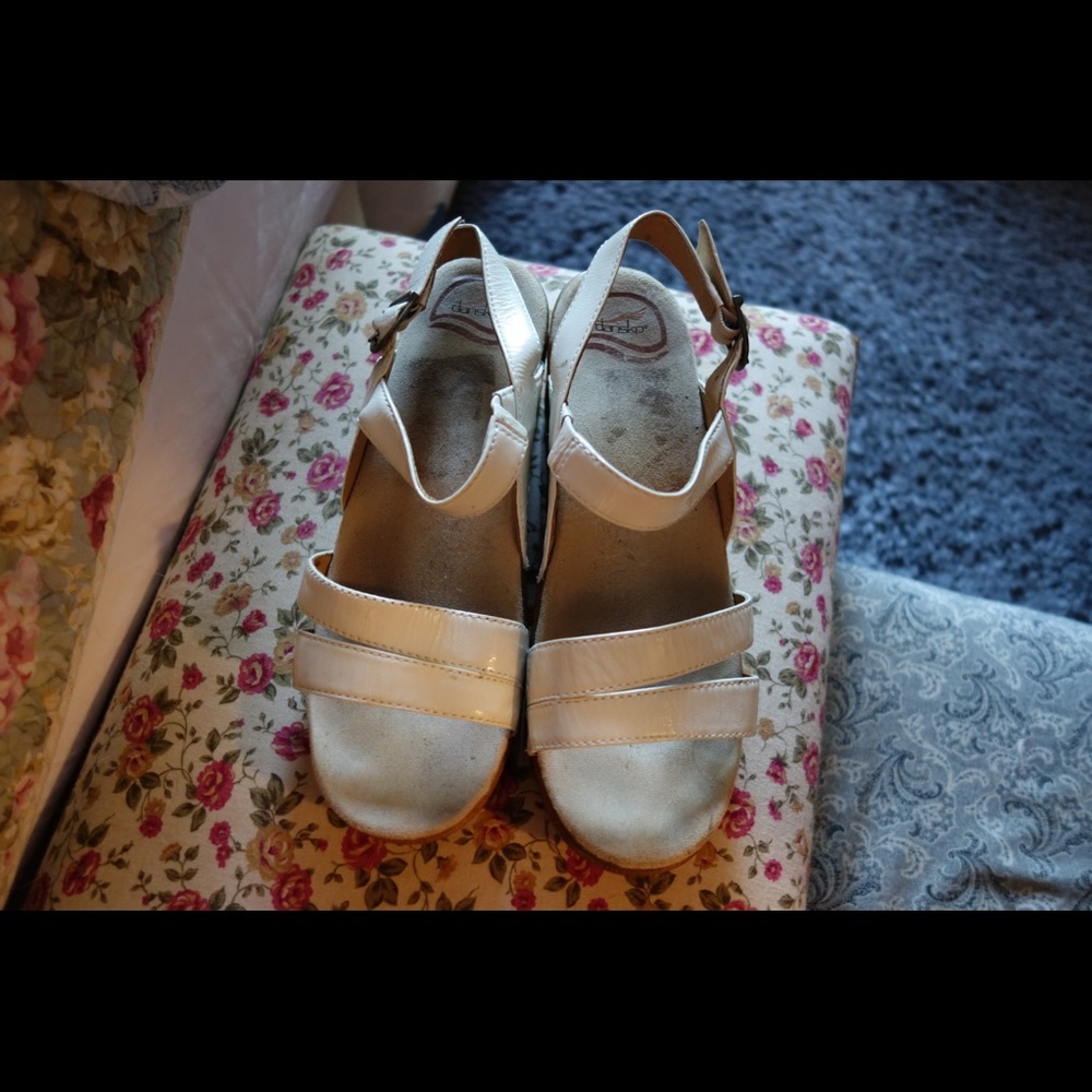 Lots of wear left, Dansko white strappy sandal