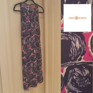 Tory Burch dress w painterly blue dots