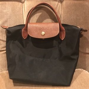Black Longchamp MINI pliage bag