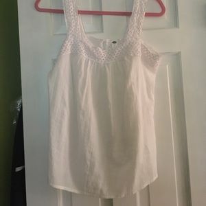 White Embroidered Tank Top