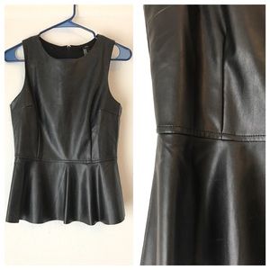 Stylish peplum leather top
