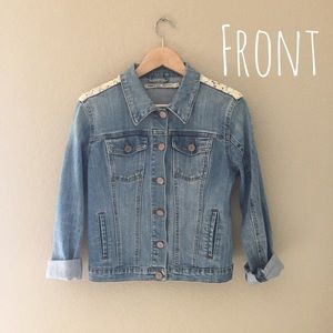 Romeo & Juliet Couture Denim Jacket, Lace Details