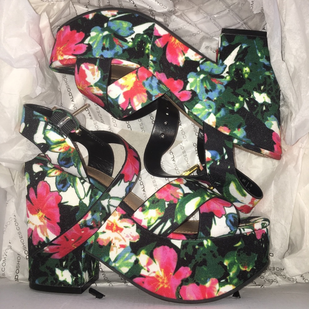 Floral Aldo Chunky Salad Heel