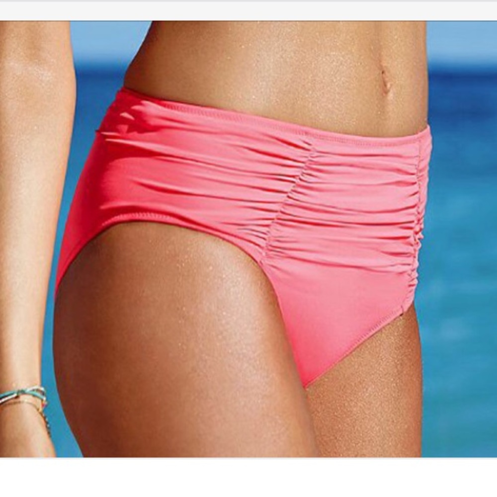 Victoria's Secret ruched high waisted swim bottoms