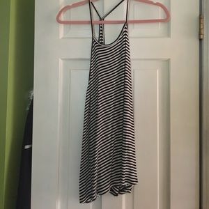 Black and White striped Ribbed Tank
