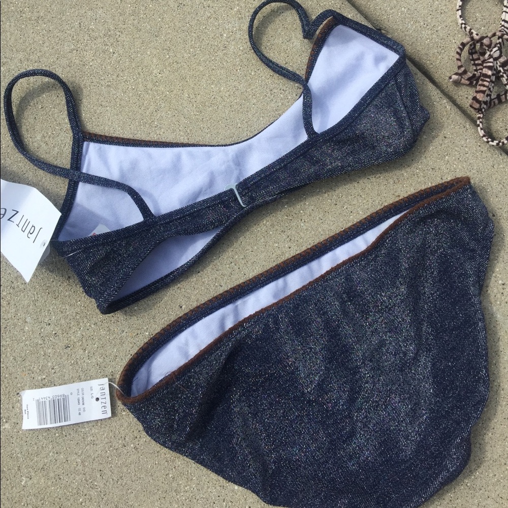 NWT 2pc metallic denim color blue 2die4 bikini Med - Picture 5 of 8