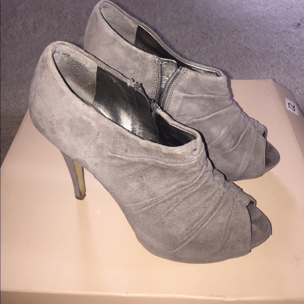 Peep toe booties
