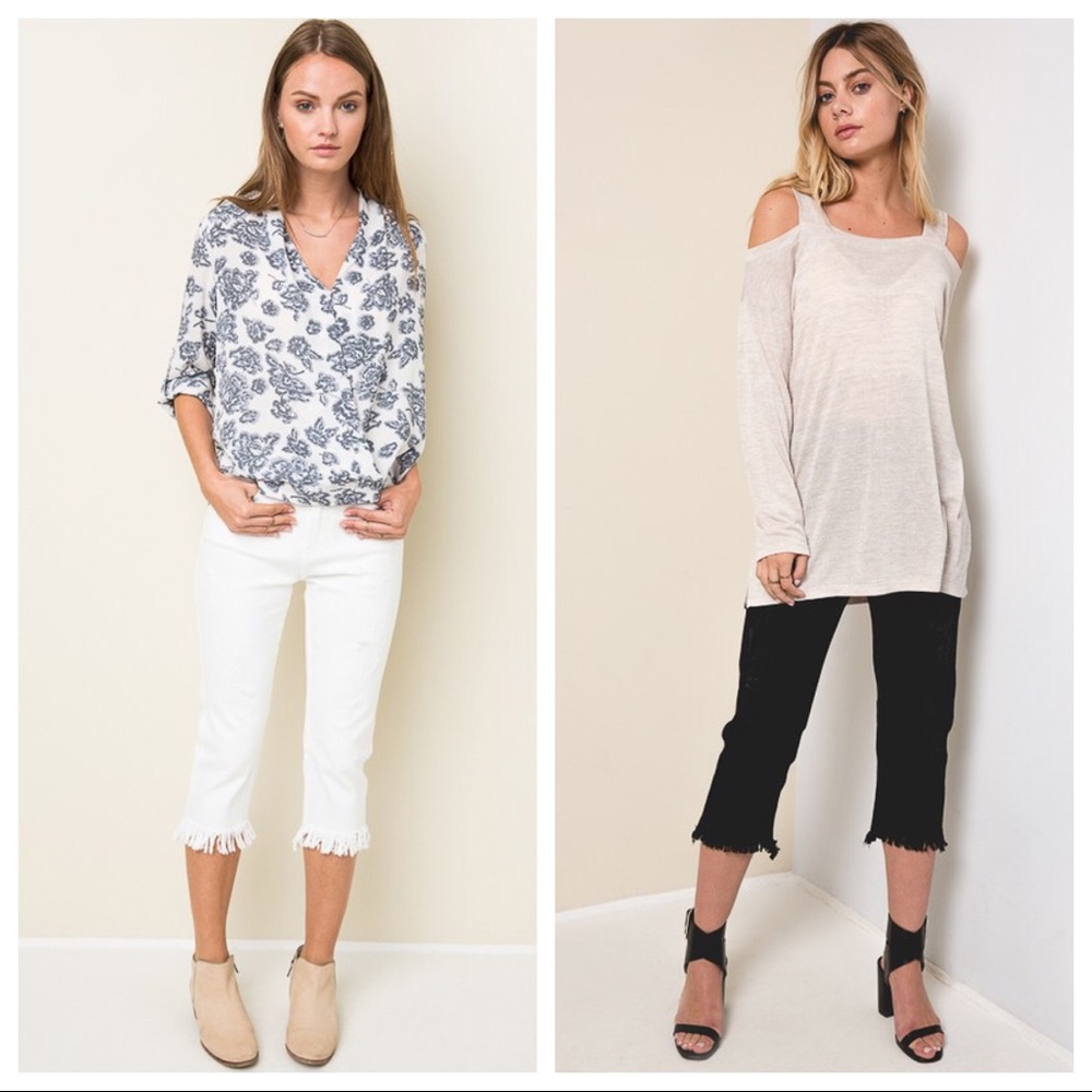 Cropped Fringed Jeans