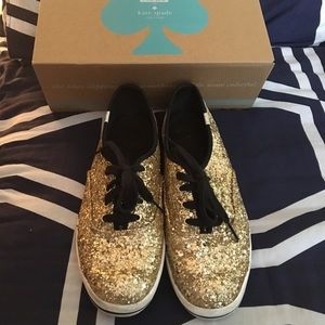 Gold Glitter kate spade Keds. Like new!