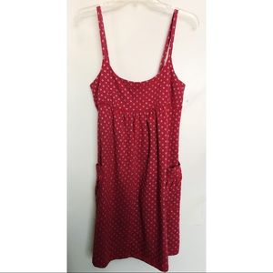 Heart Print Spaghetti Strap Dress with Pockets