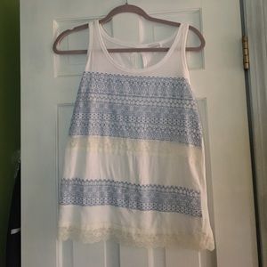 White and blue Tank