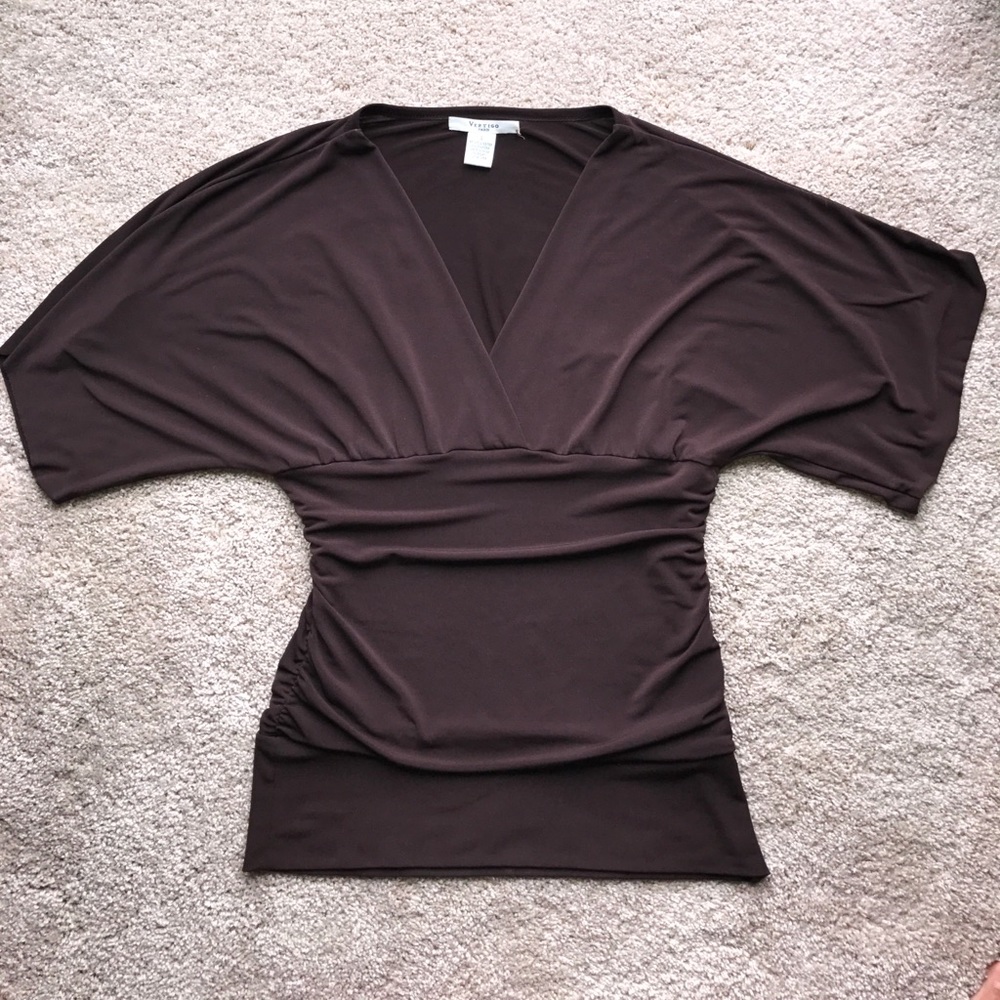 Vertigo Paris Flutter Sleeve V-Neck Top