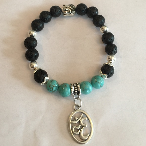 🦋Trendy Namaste Turquoise Diffuser Yoga Bracelet - Picture 3 of 4