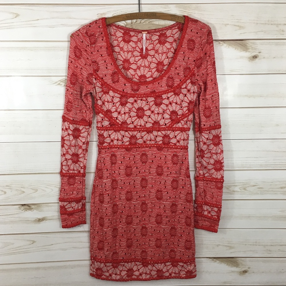 Free People Red Floral Dress