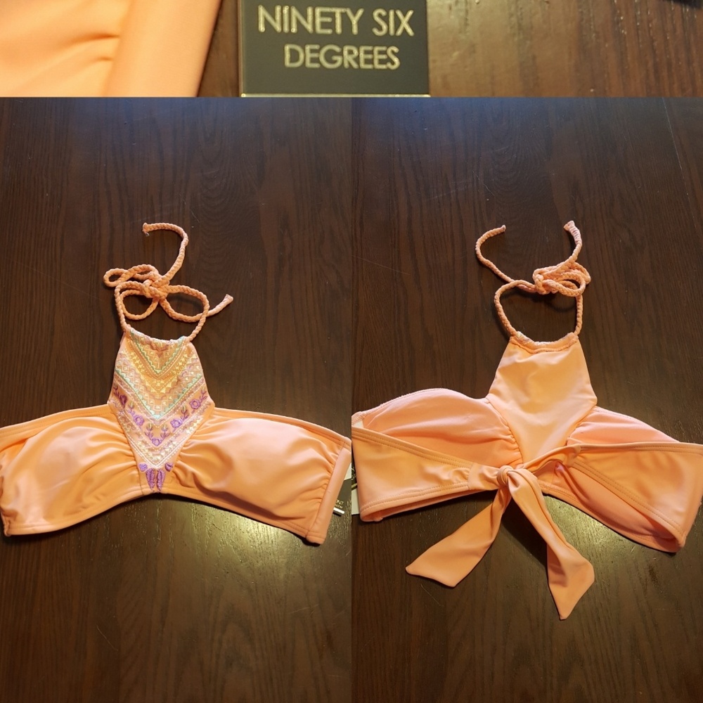 Ninety Six Degrees swim top orange crush NWT AS