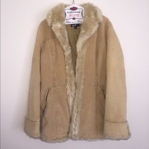 Tan Faux Fur Corduroy jacket
