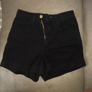 American apparel black high waisted shorts