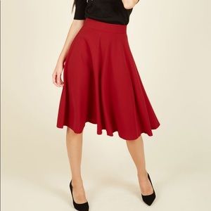 Modcloth Bugle Joy Skirt in Red