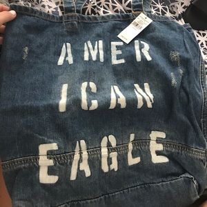denim american eagle tote