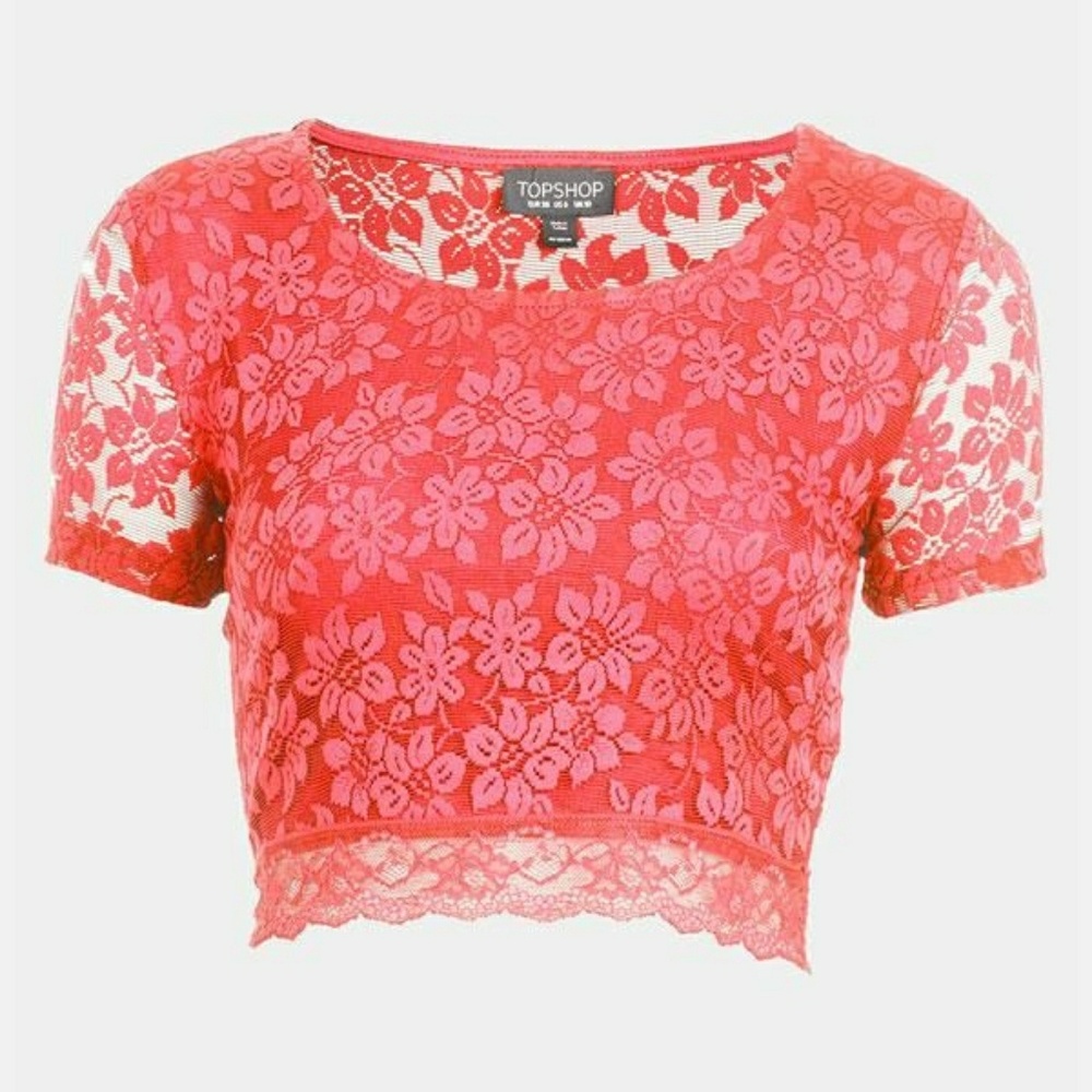 Hot Topshop Lace Crop Top