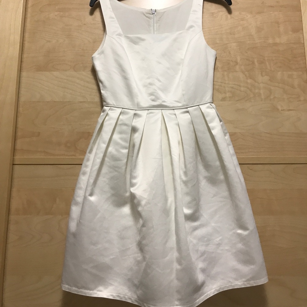 White satin puffy dress