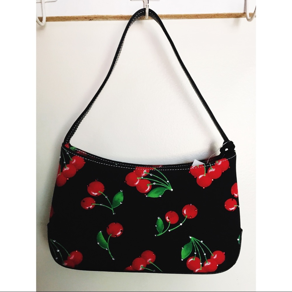 Cherry Print Sequin Mini Purse