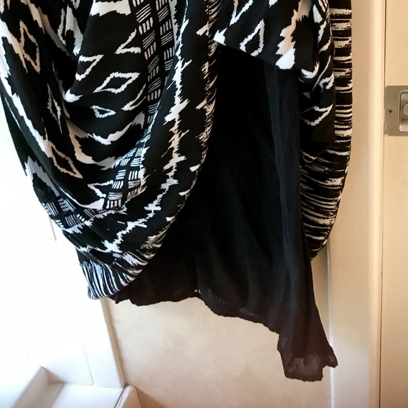 Chaudry Lined Geometric Black/White Print Skirt XL - Picture 3 of 4