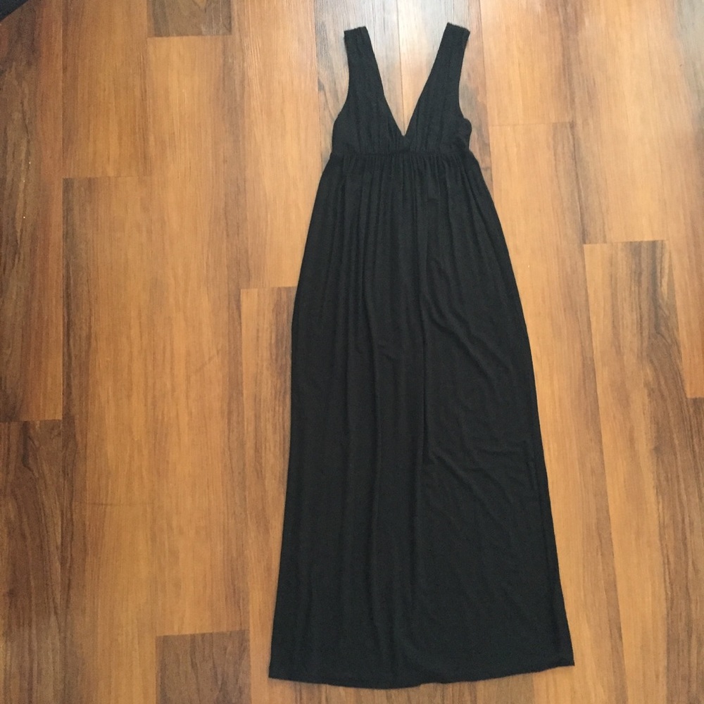 J. Crew black v-neck maxi dress