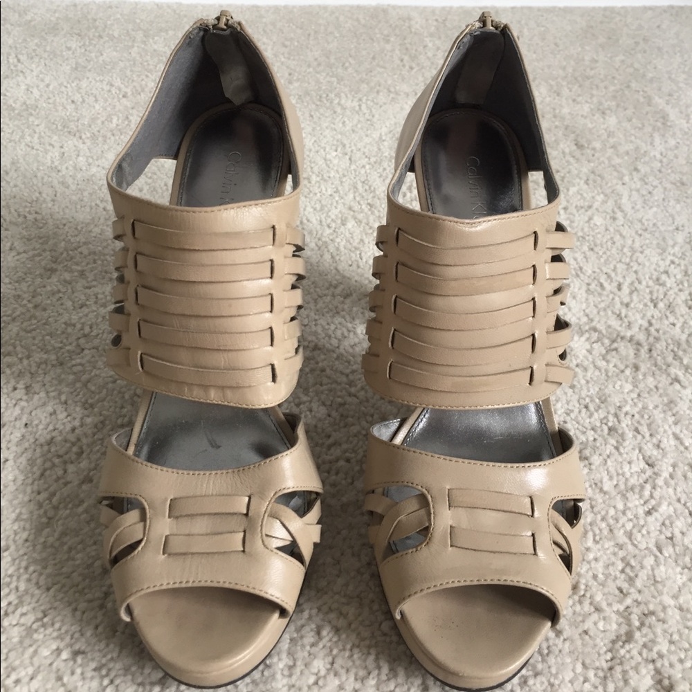 Calvin Klein Beige Heels. Size 8