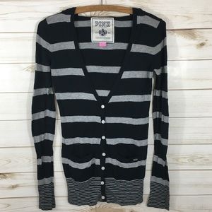 ⬇️$16 VS Pink Black & Gray Striped Cardigan Hoodie