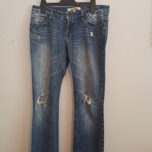 Straight Cut Ripped Jeans