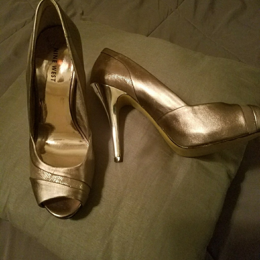 Silver 4in heels