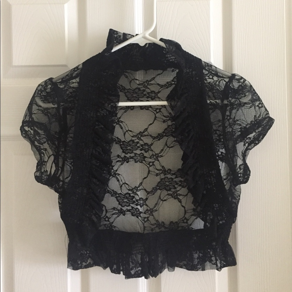 Black lace bolero shrug, small