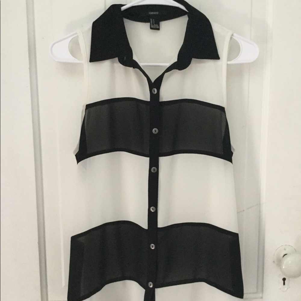 Striped button down tank