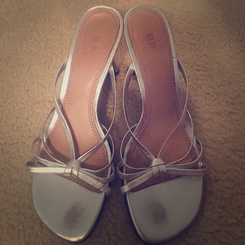 Nordstrom BP 1 and 1/2 inch silver heels